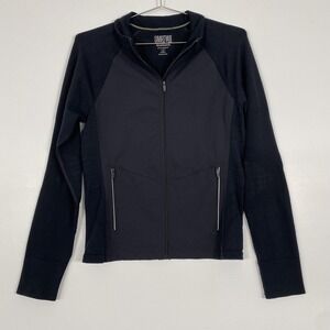 Smartwool Jacket Womens Large Black Wool Blend Full Zip Softshell Active Running